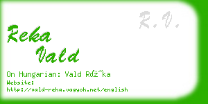 reka vald business card